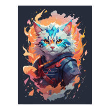 Cute Ninja Cat Warrior Design