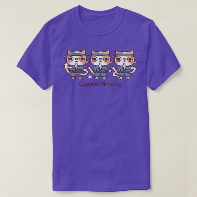 Cute Ninja Cats cat Ninjutsu Funny T Shirt (Design framsida)