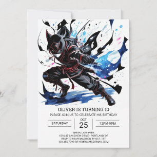 Cute Ninja Martial Arts Birthday Inbjudningar