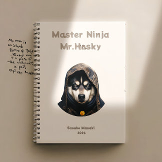 Cute Ninja Master Husky anpassningsbar för bärbara Anteckningsbok