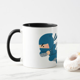 Cute Ninja Mug | Funny Cartoon Ninja Coffee Mug |  Mugg