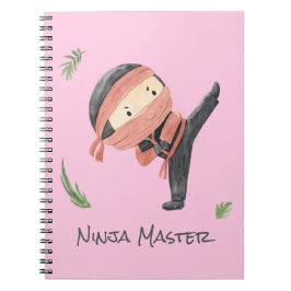 Cute Ninja Warrior - Anpassat namn för barn Anteckningsbok