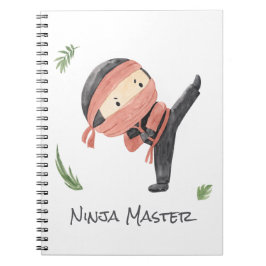 Cute Ninja Warrior - Anpassat namn för barn Anteckningsbok