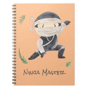 Cute Ninja Warrior - Anpassat namn för barn Anteckningsbok
