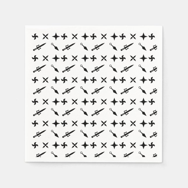 Cute Ninja Warrior Barns födelsedag Pappersservett (Framsidan)