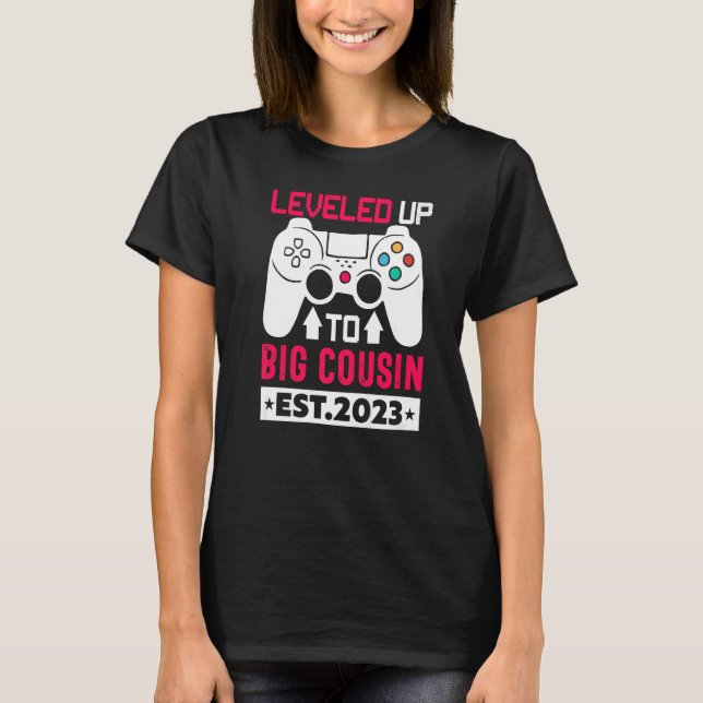 Cute-nivå upp till kusin 2023 Gamer Girl Cousin T Shirt (Framsida)