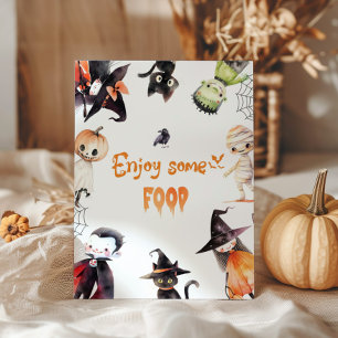 Cute Njut av lite mat Halloween fest Poster