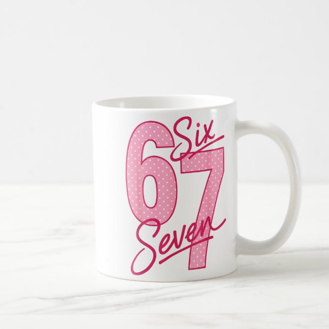 Cute Nk 67 Valentine Six Seven Funny Meme Women Gi Kaffemugg (Höger)