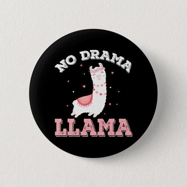 Cute No Drama Llama Knapp (Framsida)