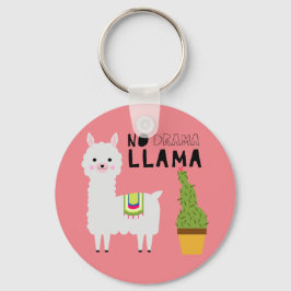 Cute No drama llama succulents cactus fiesta rosa Nyckelring