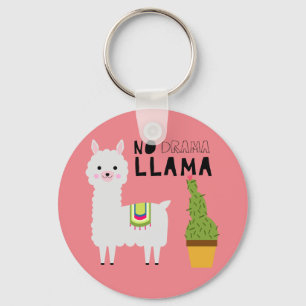 Cute No drama llama succulents cactus fiesta rosa Nyckelring