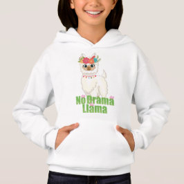 Cute No Drama Llama with Blommigt Krona T Shirt