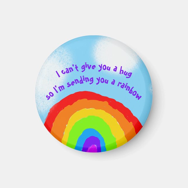 Cute No Hugs skickar dig ett regnbåge Magnet (Framsidan)