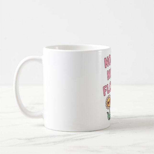 Cute No Rain No Flowers Positive Quote Kaffemugg (Vänster)