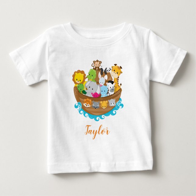 Cute Noahs Ark-djur T Shirt (Framsida)