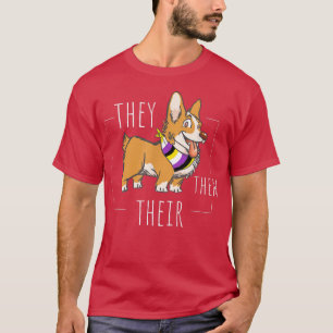 Cute non-binary Corgi som de får sin asymmetriska T Shirt