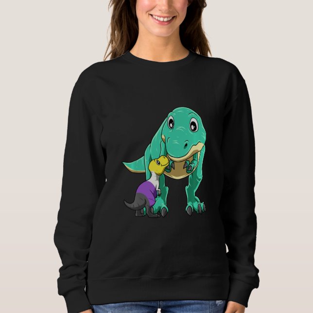 Cute non-binary T Rex-Mamma Sweat Shirt (Framsida)