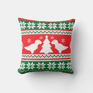Cute Nordic Fair Isle T-Rex Dinosaurs Sweater Kudde