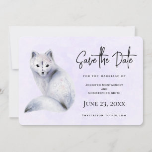 Cute Nordic Fox med Blommigt Designer Spara Datumet