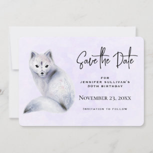 Cute Nordic Fox med Blommigt Designer Spara Datumet