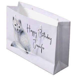 Cute Nordic Fox med Blommigt Markings Birthday