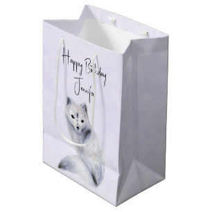 Cute Nordic Fox med Blommigt Markings Birthday