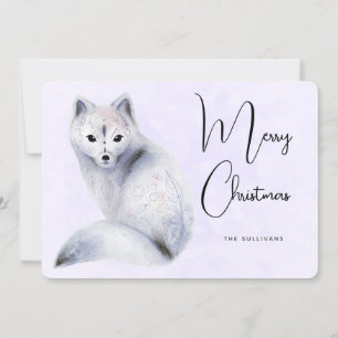 Cute Nordic Fox med Blommigt Markings jul Julkort