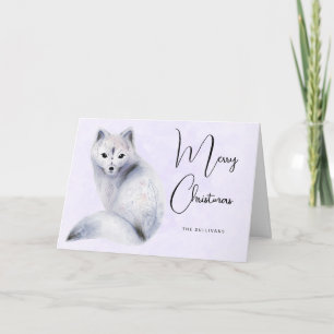 Cute Nordic Fox med Blommigt Markings jul Kort