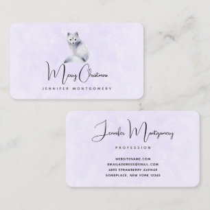 Cute Nordic Fox med Blommigt Markings jul Visitkort