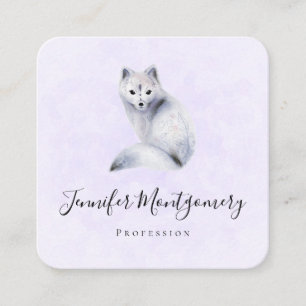 Cute Nordic Fox med Blommigt Markings Square Fyrkantigt Visitkort
