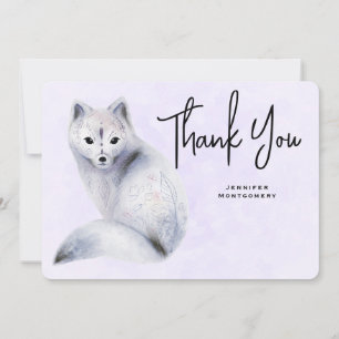 Cute Nordic Fox med Blommigt Markings Tack Kort