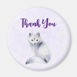 Cute Nordic Fox med Blommigt Markings Tack Magnet