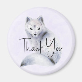 Cute Nordic Fox med Blommigt Markings Tack Magnet