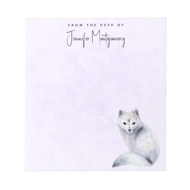 Cute Nordic Fox med Blommigt-märkning Anteckningsblock (Framsida)
