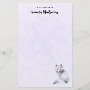 Cute Nordic Fox med Blommigt-märkning Brevpapper