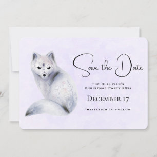 Cute Nordic Fox med Blommigt-märkning Spara Datumet