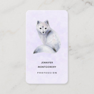 Cute Nordic Fox med Blommigt-märkning Visitkort