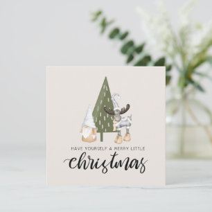 Cute Nordic gnome-jul Julkort