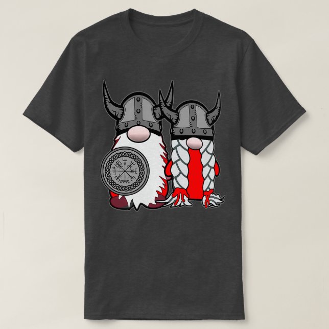 Cute Nordic Gnomes Viking Tomte Couple Scandinavia T Shirt (Design framsida)