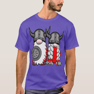 Cute Nordic Gnomes Viking Tomte Couple Skandinavie T Shirt
