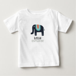 Cute Nordic Little Explorer Elephant T Shirt