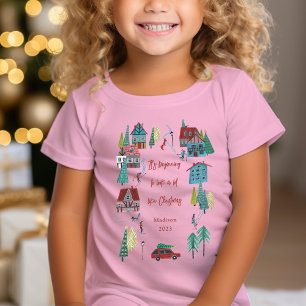 Cute Nordic skiing Village jul Party T Shirt