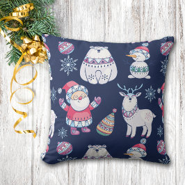 Cute Nordic Stil Animals och Santa Mönster Kudde
