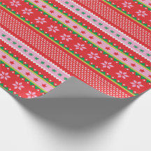 Cute Nordic Sweater mönster red rosa grönt