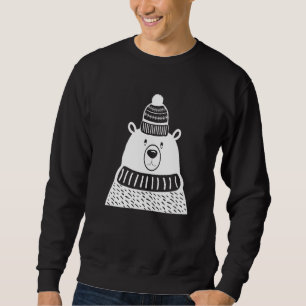 Cute Nordic Winter Bear Novelty Scandinavian Chris Lång Ärmad Tröja