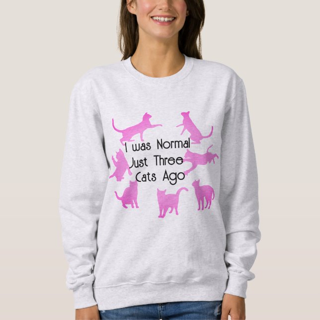 Cute "Normal Three Cats Ago" Lustigt Cat humor T Shirt (Framsida)