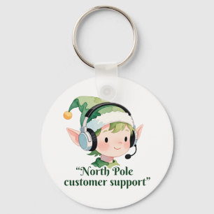 Cute North Pole-elf som tillhandahåller kundsuppor Nyckelring