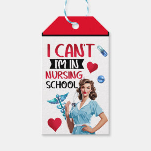 Cute Nostalgic Nurse_ Jag är på sjuksköterskeskola Presentetikett
