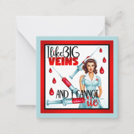 Cute Nostalgic Nurse. Jag gillar Big Veins Anteckningskort