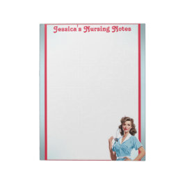 Cute Nostalgic Nurse Pinup. Anteckningsblock